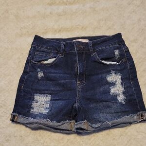 Stylish Blue Denim Women's Shorts